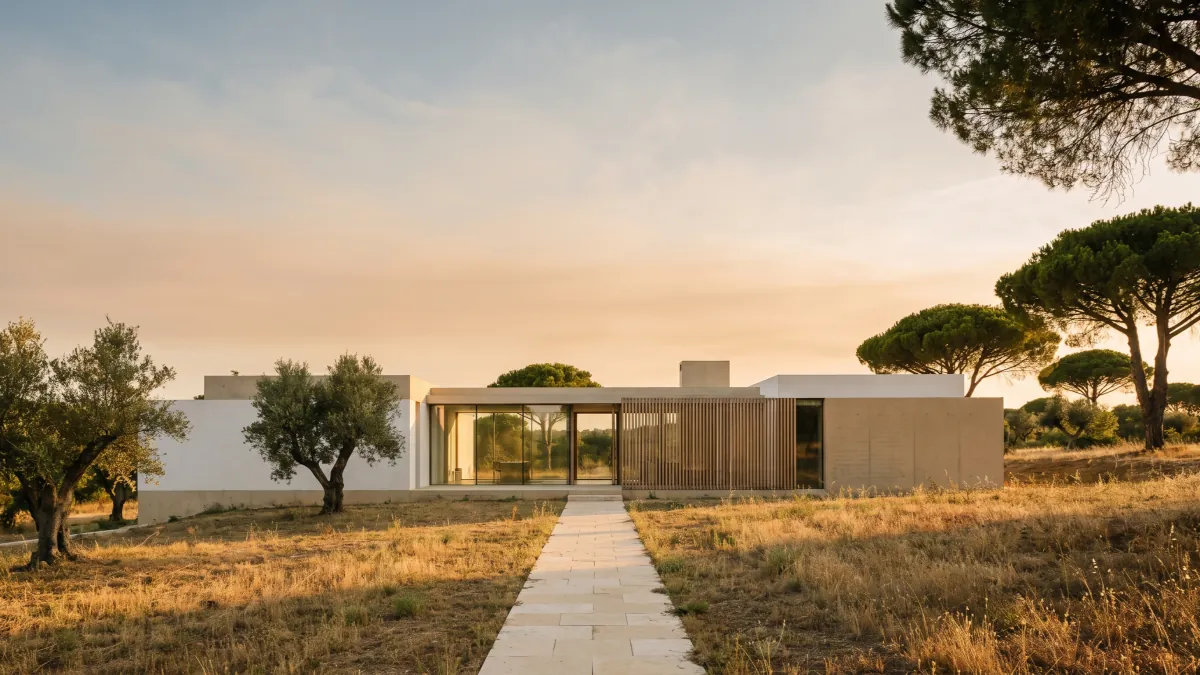 Moradia contemporânea minimalista em Portugal, entre oliveiras e pinheiros-mansos: o PIP confirma o que a câmara aceita construir